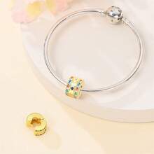 A Silver Plated Gold Series - Star Moon Dragonfly Buckle Bead Suitable For 3mm Original Bracelet Necklace DIY Bead Women's Daily Gift Birthday Party Holiday Gift - Gold - View 8