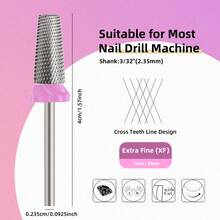 NotNoot 3 In 1 Nail Drill Bit, Cross & Slim Edition, Professional Nail Drills For Electric Manicure Drill Machine (Extra Fine -XF) - Silver - View 4