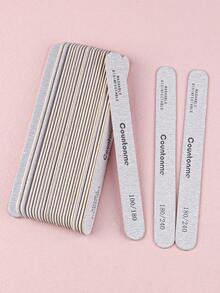 5Pcs/10Pcs/20Pcs/50Pcs Thin Gray Straight Nail Files, Double-Sided Buffing Blocks, Professional Wooden Nail Files, 100/180 Grit, 180/240 Grit, Nail Salon Manicure Pedicure Tools - Grey - View 5