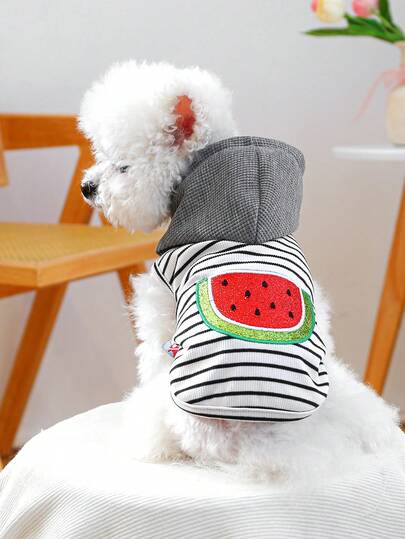 PETCIRCLE 1pc Pet Clothes Watermelon Sleeveless Knit Sweater, Breathable Lightweight Comfortable Outfit For Small Dogs, Spring/Summer