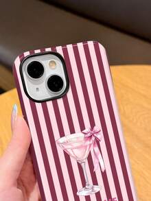 1pc Refreshing Striped Orange Slice & Slogan Pattern Soft Phone Case, Anti-Slip Protective Cover For IPhone 11/12/13/14/15/16/17 Pro Max - Multicolor - View 3