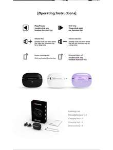 Monster Airstar W66 Wireless Bluetooth Earphone High Quality Sound Open Ear Design Long Battery Life ENC Noise Cancelling for Sports Gaming - 查看 6