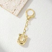 1pc Gold Letter Keychain, Handbag Key Chain Accessory, Bag Charm, Car Pendant, Creative Small Gift For Teachers, Friends, Sisters - Gold - View 12