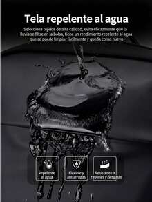 Mochila Negra Impermeable para Hombre, Mochila de Viaje y Estudiantil, Portátil para Laptop de 15.6/16 Pulgadas, Diseño de Negocios y Oficina, Gran Capacidad con Múltiples Compartimentos, Ideal para Uso Diario o Regalo - Ver 3