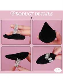 3pcs/6pcs/8pcs Triangle Flocked Makeup Sponges, Soft & Fluffy Texture, Suitable For Face & Body Powder Puff, Mixed Set - Pink - View 7