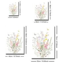 1/3pcs Set Unframed Wildflower Nursery Canvas Poster Boho Botancial Floral Butterfly Wall Art Print Minimalist Girl Room Aesthetic Decor Painting For Apartment,Living Room,Bedroom,Modern Home Decoration - A - View 6
