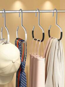 5pcs Hat Organizer Rack, Non-Slip Hanger Holder, Creative Round Clothes Rack Hook, Stainless Steel Wardrobe Hanger For Hats, Suspenders, Ties, Scarves, Lingerie - Multicolor - View 7