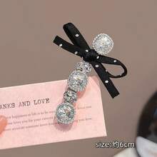 2pcs Rhinestone Bow Hair Clips, Elegant Side Bangs Hairpins, New Stylish Hair Accessories - Multicolor - View 5