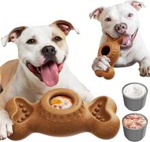 Interactive Treat Puzzle Toy With Freezing Mold Durable Chew Toy For Large Dogs Clean - 薑色 - 查看 6