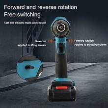 Electric Impact Drill Electric Screwdriver Set Power Tool Kit For Home Improvement With 2 Battery With Tool Box - 藍色 - 查看 9