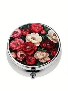 1pc 3-Compartment Pill Case, Multiple Floral Patterns, Ideal For Organizing Medication And Vitamins During Travel - View 15