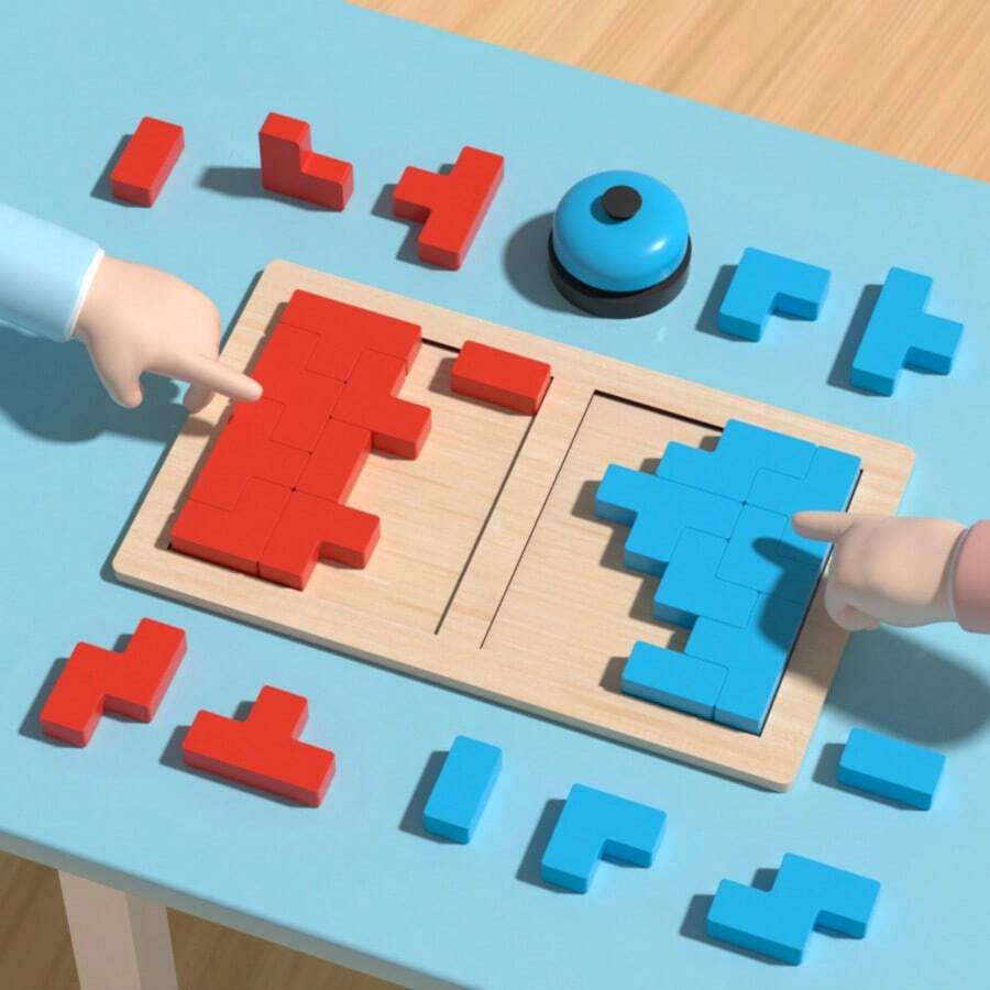 Đồ chơi xếp hình bằng gỗ mới dành cho cả bố và con, giúp phát triển khả năng tập trung và tư duy, để bàn.