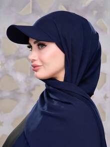 1pc Summer Baseball Cap With Scarf, Chiffon Cap Scarf Combo, Lightweight Breathable Versatile Sun Protection Hat, Suitable For Summer Religious Gatherings, Fashionable Middle Eastern Style - Multicolor - View 18