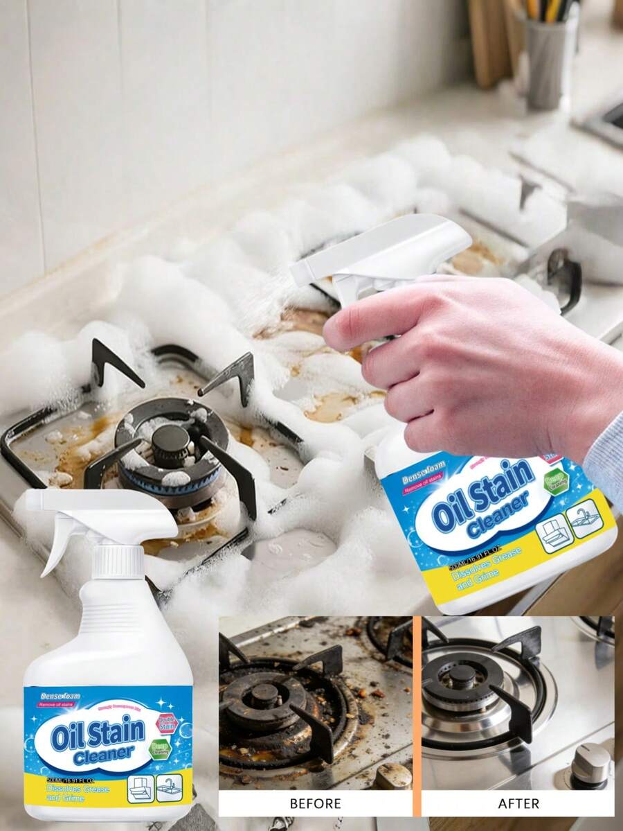 1pc Kitchen Foam Cleaning Spray, Degreasing Cleaner Suitable For Range Hood, Stove, Pots, Sink, Walls And Other Kitchen Areas, Daily Household Cleaning Agent For Removing Grease And Grime, Great Gift For Family And Friends - Liquid - View 1