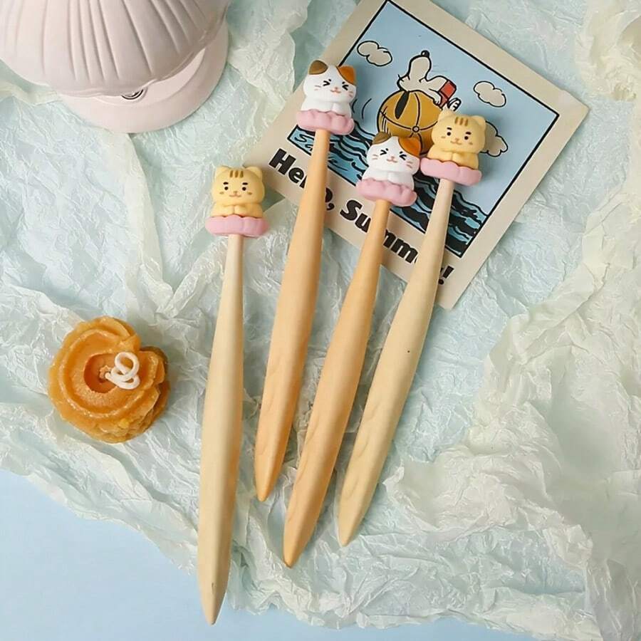 1 Set Of 1 Pc, Random Style Cute 3D Cat Shaped Erasers, Pen-Shaped Erasers - Sets - View 1