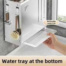 1个不锈钢壁挂式刀架，多功能厨房用具收纳架，刀座整理器 - 銀色 - 查看 5