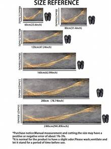 1pc Silica Gel Kitchen Mat, Luxury Gold Veined Pattern With Distressed Gray Base, Flowing Gold Lines And Scattered Sparkles Presenting A Dynamic Modern Art Aesthetic, Surface Fabric Material, Middle Sponge Absorbent Material, Bottom Rubber Material Anti-Dirty Waterproof Kitchen Rug And Carpet - Multicolor - View 3