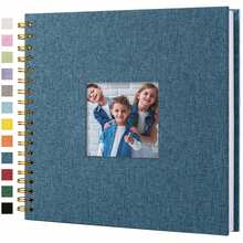 Sổ lưu niệm ảnh 8 x 8 inch, bìa vải lanh, giấy Kraft cứng, trang trắng, sổ lưu niệm du lịch, đám cưới, tiệc tùng (20 tờ/40 trang) - 8 inch - Xem 7