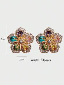 Flower Design Earrings Valentines Her Mom Mother Mother's Day Jewelry - 彩色 - 查看 2