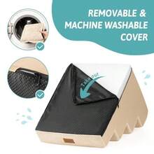 Escaleras para perros pequeños de 15.7 pulgadas de alto escaleras para mascotas de 4 pasos para sofá silla escaleras arete para cachorros y gatos mayores con funda extraíble lavable - Beis - Ver 7