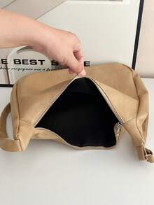 Stylish Commuter Crossbody Bag, New 2026 Korean Version Large Capacity Casual Retro Chic Shoulder Tote Bag - Khaki - View 4