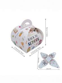 24pcs/Set Back-To-School Gift Box, Large Tote Box For Students, Perfect For School Welcome Parties, Stationery Box, Gift Wrap Storage, Back To School Theme Treat Boxes, Handheld Party Favor Boxes For Events, Gatherings And Small Gift Packaging - Back-to-school Candy Box - View 8