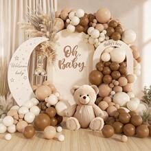 Bộ 122 bóng bay trang trí vòm kiểu Boho màu trung tính - Màu be và nâu đậm (cà phê, cát, màu da) - Thích hợp cho tiệc mừng em bé sắp chào đời, đám cưới, sinh nhật - Trang trí tiệc gấu bông. - Trộn màu sắc - Xem 1