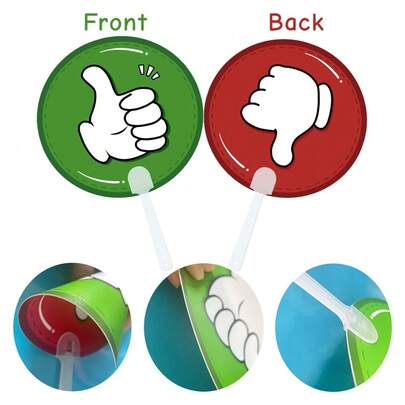 Lachilly 10PCS/20PCS/30PCS Thumbs Up Thumbs Down Signs Thumbs Paddles Quick Response Boards Auction Bidding Paddles Voting Board Judge Score Card Handheld Referee Thumb Card Business Supplies Stationery For Icebreakers Casting Votes Classroom Meeting Class Early Education