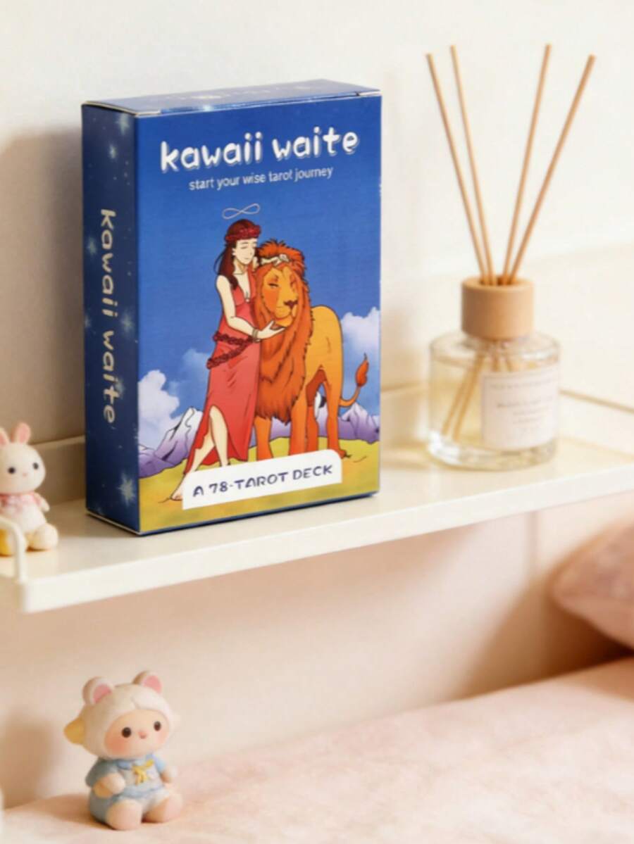 可爱维特塔罗牌，78张，约10x6.5厘米，桌面游戏卡牌，浪漫疗愈氛围，节日气氛，轻松娱乐，适合婚礼、音乐节、万圣节、圣诞节、情人节、斋月、复活节、愚人节等场合。 - 1pcs - 查看 1