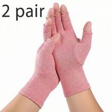 1 Pair Joint Compression Gloves, Anti-Slip Breathable Care Half-Finger Gloves For Sports, Cycling, Joint Protection, Outdoor Activities - Grey - View 28