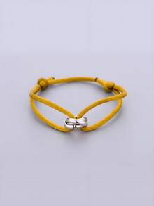 1pc Handmade Adjustable Stainless Steel Triple Circle Hollow Thin Bracelet, Unisex Couple Gift (Slight Color Difference May Exist Between Actual Product And Image Due To Lighting And Angle During Photography) - Silver - View 33