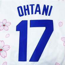 MEAN MACHINE Men's #17 Shohei Los Angeles Baseball Jersey,Japan Cherry Blossom Printed Design, Letter Embroidery Baseball Clothing,World Baseball Classic Fan Gift - White - View 6