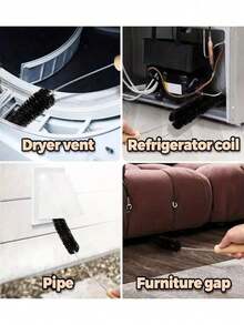 1 件洗衣机/烘干机通风管道清洁刷，配有长而灵活的杆和螺旋刷毛 - 可收集灰尘、去除洗涤剂残留、防止堵塞、保持设备效率、清洁洗衣机、清理绒毛收集器、符合人体工程学的手柄设计、坚固的手柄结构 - 多色 - 查看 6