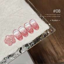 10毫升/瓶 2026新款闪亮钻石指甲油，夏季美甲美白，精致闪耀超亮冰透明不暗沉红蓝绿钻石闪粉凝胶指甲油，白色指甲，粉色指甲，UV固化美甲用品 - 彩色 - 查看 20