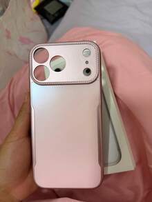 Étui de téléphone rose de luxe compatible avec iPhone 17 Pro Max/17 Pro/17/16 Pro Max/16/16 Pro/15/15 Pro Max/15 Pro/13/14 Pro Max/14 Pro/14 Pro Max, coque rigide, design minimaliste et créatif - Or rose - Voir 7