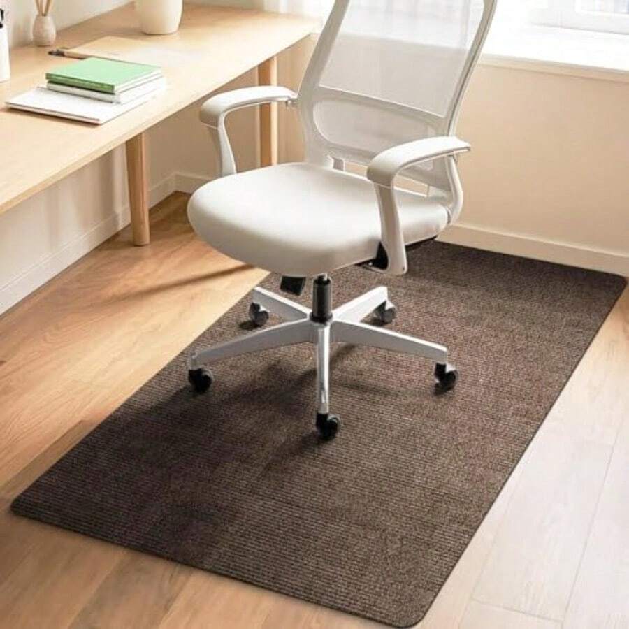 HomeMall - Tapete para silla de oficina antideslizante y protector de piso de madera dura y azulejos marrón 48"x36" - C y f - Ver 1