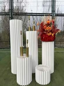 Foldable Paper Cylinder Column - Suitable For Wedding, Birthday, Holiday Celebrations Decor, Thickened Paper Roman Column Stage Decoration, Collapsible Paper Art Roman Column For Mall And Exhibition Hall - D - View 2