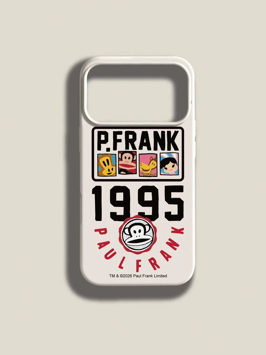 官方授权 Paul Frank 液态硅胶手机壳，全包防震摄像头保护，卡通猴子、长颈鹿、兔子、熊图案，数字和字母图案，全新设计，兼容 13/14/15/16/17 Pro Max - 彩色 - 查看 1