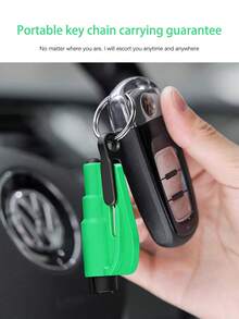 1pc Multi-Function Mini Car Hammer Spring Window Breaker, Portable Keychain/Emergency Escape Tool For Breaking Glass, Cutting Seat Belt - Purple - View 4