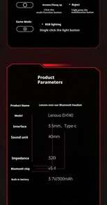 Lenovo EH140 Pro Wireless Gaming Headset Ultra Low Latency 3D Spatial Audio Noise Canceling Mic For PC PS5 Mobile - View 9