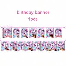 KPOP 96pcs Party Tableware Set, 9/7 Inch Plates, 9oz Cups, Cutlery, Birthday Banner, Tablecloth, Napkins, Anime Summer Birthday Party Supplies - Multicolor - View 9