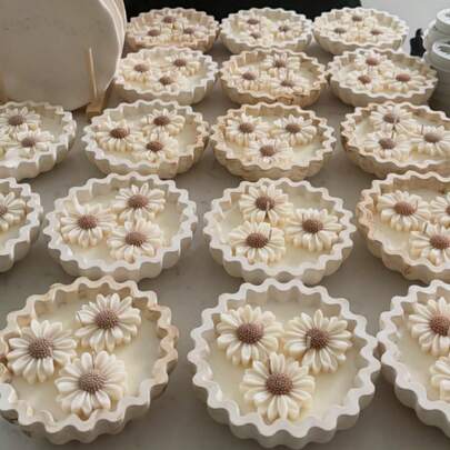 2pcs DIY Resin Molds - Origami Wave Bowl, Daisy Flower Shape Candle Molds, Epoxy Resin Molds For Aromatherapy Tray, Handmade Plaster Crafts Candle Holder Molds, Flower Candle Molds, Home Decor Craft Tools, Suitable For Gift Making, Reusable