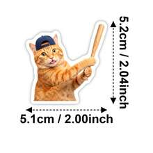 50张趣味建筑猫贴纸，表情包猫咪贴花，包含“施工中”和“野猫”图案，防水乙烯基材质，适合成人使用，完美适用于笔记本电脑、水瓶、滑板、日记本、手机壳、办公桌、储物柜装饰、派对礼品、礼品袋装饰、猫咪爱好者收藏品、个人物品和工作空间表情包装饰、剪贴簿用品、文具、趣味贴纸、Kindle - A - 查看 9