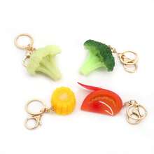 PVC Realistic Food Themed Bag Charms And Keychains, Including Corn, Broccoli And Cauliflower Designs. These Women's Keychains Come With Keyring And Lobster Clasp, Suitable For Handbags, Wallets And Backpacks. - Multicolor - View 5