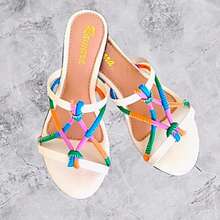 Sandália Rasteirinha Chinelo Tiras Trançadas Ramara Calçados - Multicolorido - Visão 6