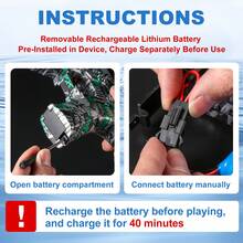 Unilabo M4A1 Electric Toy Gun Set, High Precision Shooting Toy, Rechargeable And Reusable, Perfect Outdoor Party Game And Gift For Boys, Birthday/Holiday Present (Excluding Bullets) - Multicolor - View 7