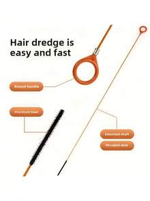 1/2支装管道疏通器，管道堵塞清除工具，蛇形毛发清洁工具，长31.89英寸，适用于淋浴房、厨房水槽、浴缸和浴室管道，带毛发收集器 - 多色 - 查看 4