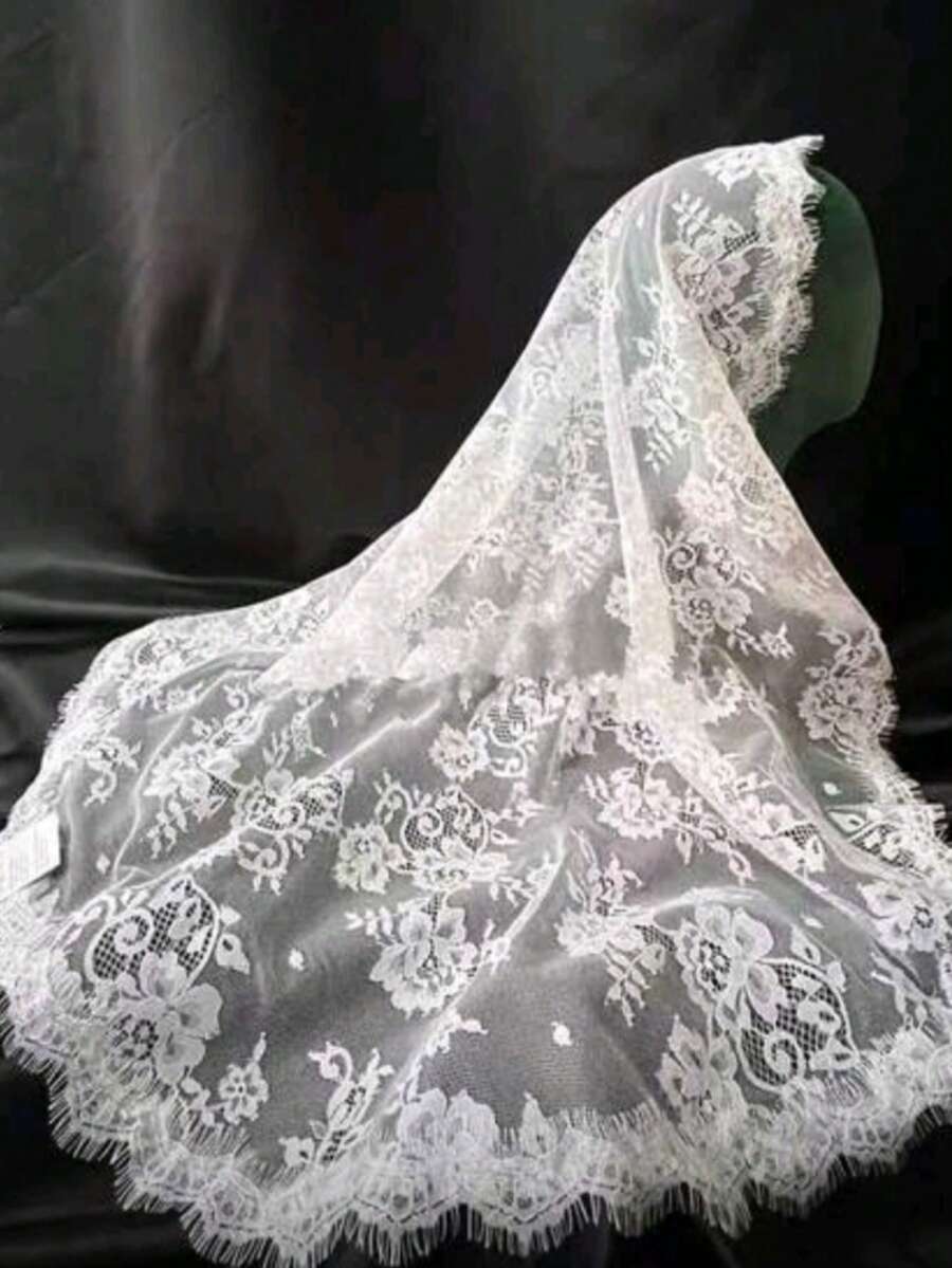 1pc Soft Tulle Lace Pearl Headpiece, Handmade, Suitable For Valentine's Day, Wedding, Party Photography, Leaf Pattern, Casual Nylon - Multicolor - View 1