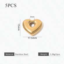 5-Piece 304 Stainless Steel 18K Gold-Plated Multi-Element Large-Hole Bead DIY Charm Jewelry Necklace Bracelet Making Accessories Women's Stainless Steel Jewellery Handmade Components - Bead - View 21