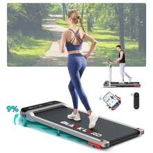 BLACK LORD Walking Pad, Treadmill For Home, Under Desk Treadmill With LED Display  & Wireless Control, Running Machine With 2-Level Incline, 140KG Capacity, No Assembly - 銀色 - 查看 1